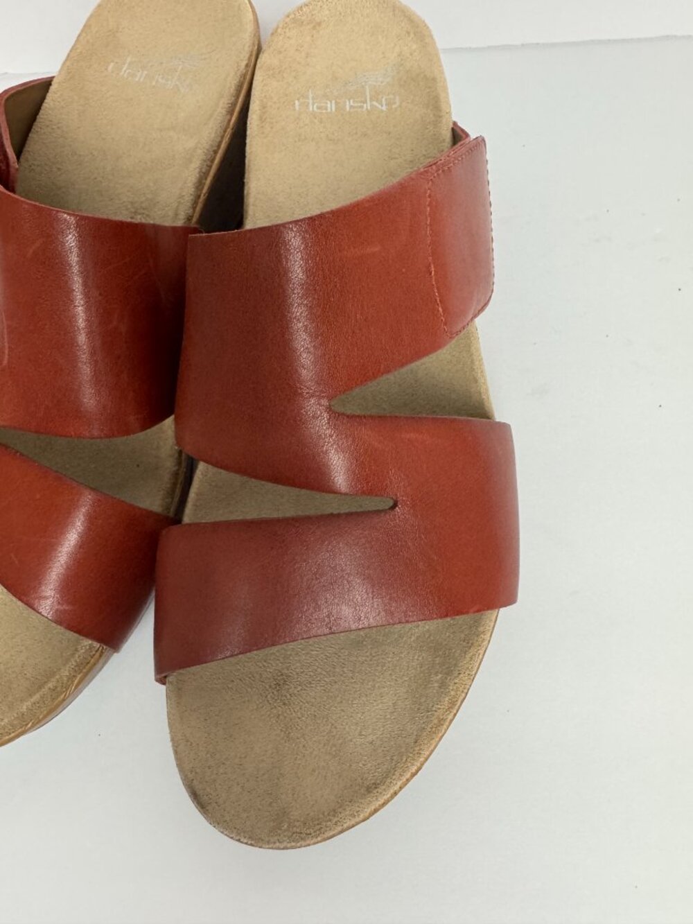 Dansko Lacee Burnished Calf Leather Strappy Sandals Coral Size EU 40 - Picture 4 of 12